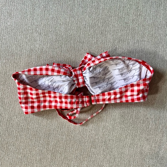 Red Checkered Bikini Top - Picture 2 of 2